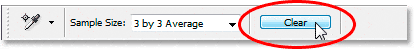Al hacer clic en el botón 'Borrar' en la barra de opciones para eliminar los marcadores de destino.