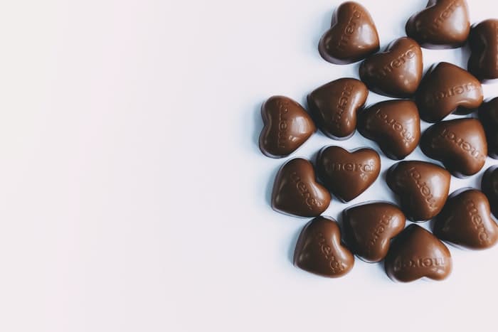 Chocolates en forma de corazón