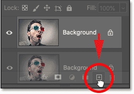 Arrastrar la capa de fondo al icono de Nueva capa en el panel Capas de Photoshop