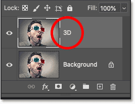 Cambiando el nombre de la capa a 3D.