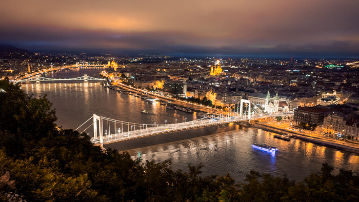 Vista aérea del río Danubio en Budapest