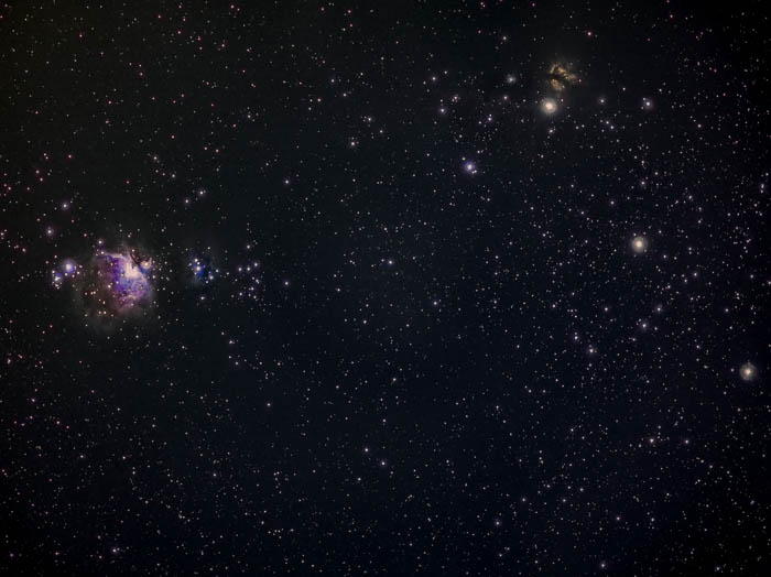 Captura del cielo nocturno de Orion, Running Man, Flame y Horsehead Nebula