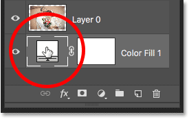 Haga doble clic en la muestra de color de la capa de relleno en el panel Capas