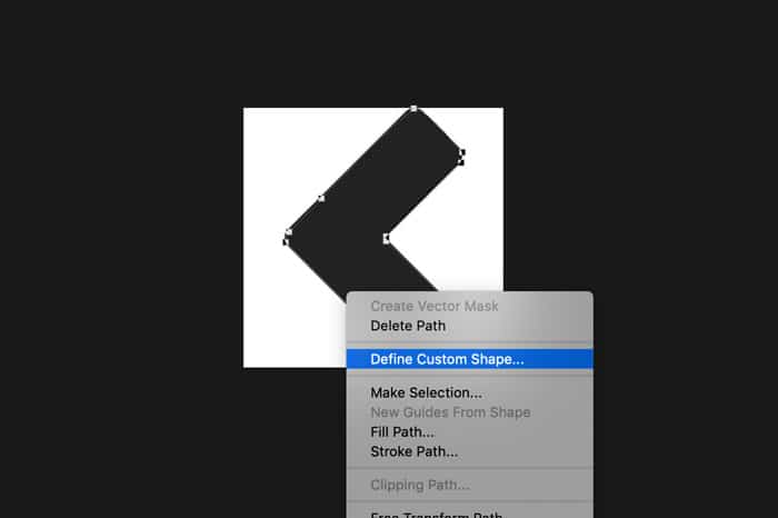 una captura de pantalla que muestra cómo crear una forma personalizada en Photoshop