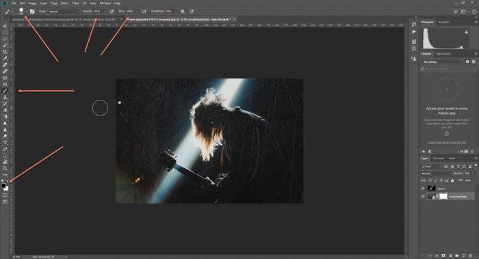 Captura de pantalla de cómo agregar un fondo texturizado en Photoshop
