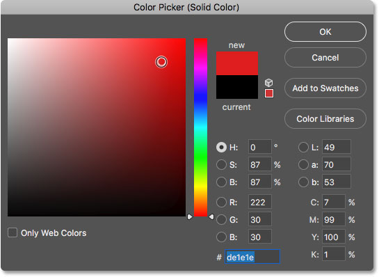 Elegir un nuevo color para la forma en el Selector de color