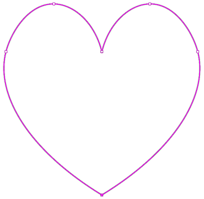 El camino en forma de corazón dibujado con la herramienta Pluma de curvatura