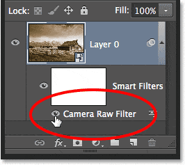 Al hacer clic en el botón Aceptar para cerrar el filtro Camera Raw. 