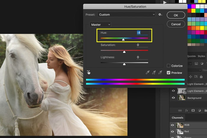 Una captura de pantalla de cómo usar superposiciones de Photoshop