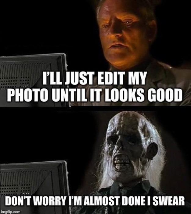 meme de fotografía genial - flujo de trabajo de edición