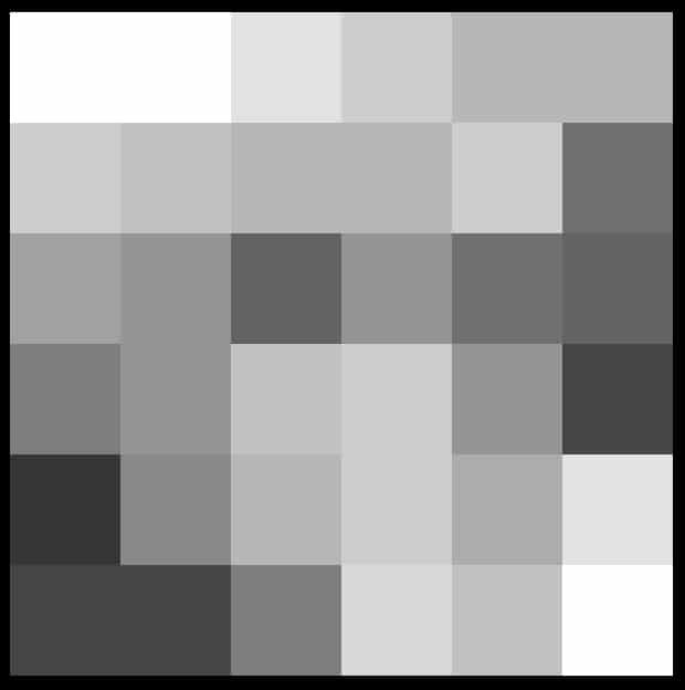 Visualización en escala de grises del balance de color
