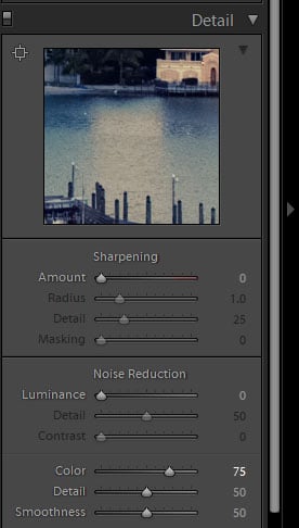 captura de pantalla de cómo eliminar el ruido de color en Lightroom