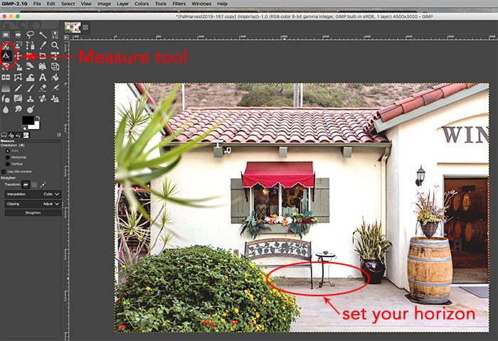 Captura de pantalla de la edición de una foto en GIMP