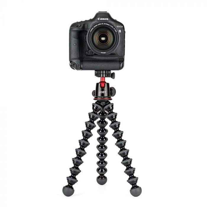 A Canon dSLR on a Joby Gorillapod 