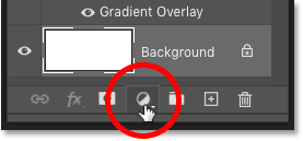 Hacer clic en el icono Nueva capa de relleno o ajuste en el panel Capas de Photoshop