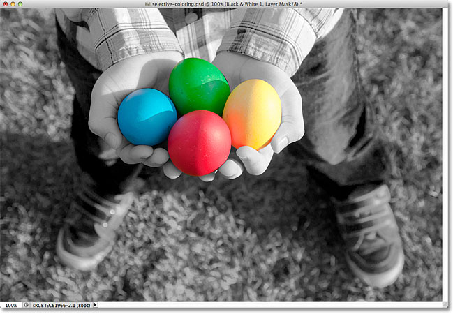 Efecto de coloración selectiva de Photoshop.  Imagen © 2012 Photoshop Essentials.com