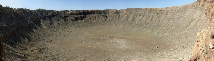 El famoso Meteor Crater, en Arizona (EE. UU.).  fotografía de meteoritos 