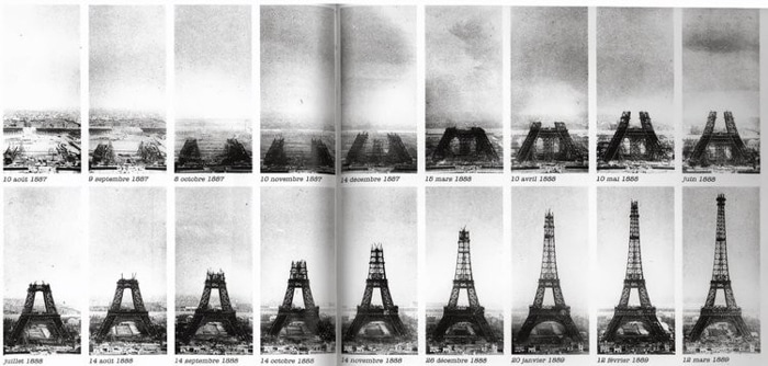 Fotos famosas de la construcción de la Torre Eiffel