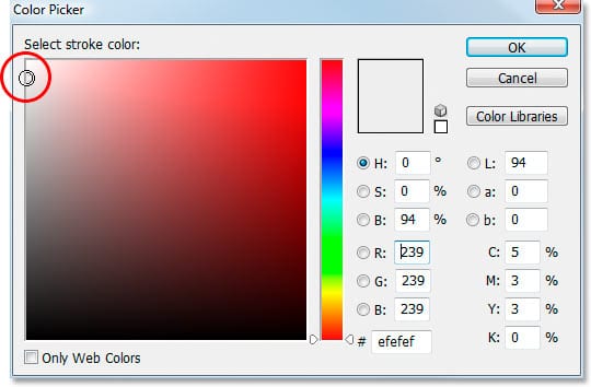'Selector de color' de Photoshop.