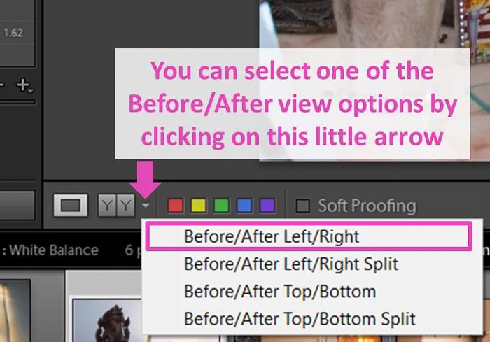 una captura de pantalla para ajustar el balance de blancos de una foto en Lightroom
