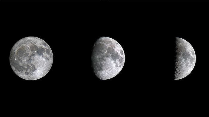 La Luna durante diferentes fases, fotografiada con un teleconvertidor Olympus Zuiko OM 200 f/4 y Olympus Zuiko OM 2X-A, totalmente manual, de más de 40 años, en una cámara Olympus OM-D EM5 Mk ii.