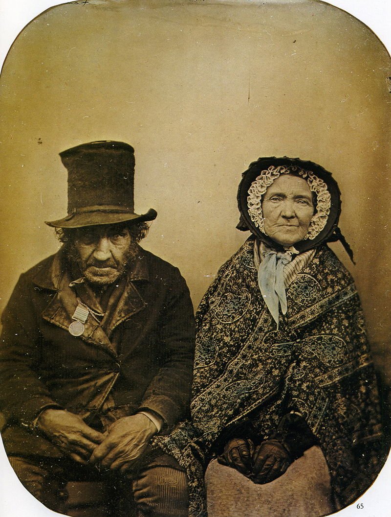 plato húmedo ambrotipo retrato de una pareja de ancianos