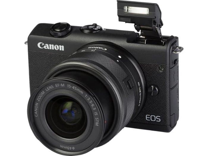 Una imagen de la cámara sin espejo Canon M200