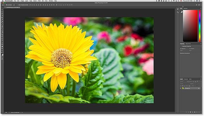 Adobe Photoshop con una imagen abierta actualmente.  Derechos de autor de la foto .
