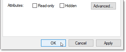 Hacer clic en Aceptar para cerrar el cuadro de diálogo Propiedades en Windows 10