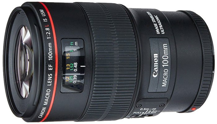 Una lente Canon Macro de 100 mm