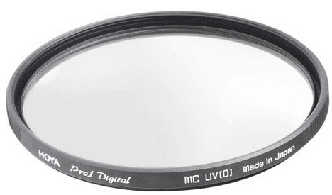 Un filtro de lente de cámara Hoya UV