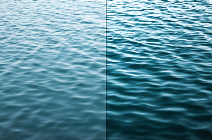 Díptico Fotografía de textura de ondas en el océano 