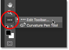 El icono Editar barra de herramientas en la barra de herramientas
