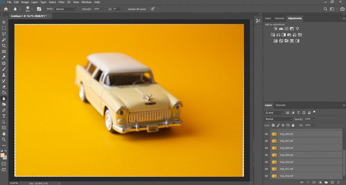 Una captura de pantalla de la interfaz de Adobe Photoshop