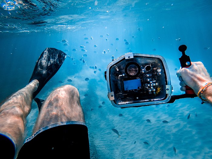 geniales tomas detrás de escena del equipo de fotografía subacuática