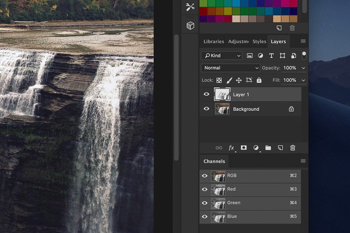 Cómo agregar efecto de cascada en Photoshop: copie la selección en una nueva capa