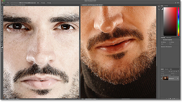 Panorámica de una sola imagen con la herramienta Mano en Photoshop