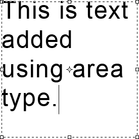 El tipo de área ajusta automáticamente el texto a la siguiente línea.