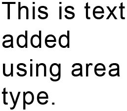 Se ha agregado texto al documento usando el tipo de área.