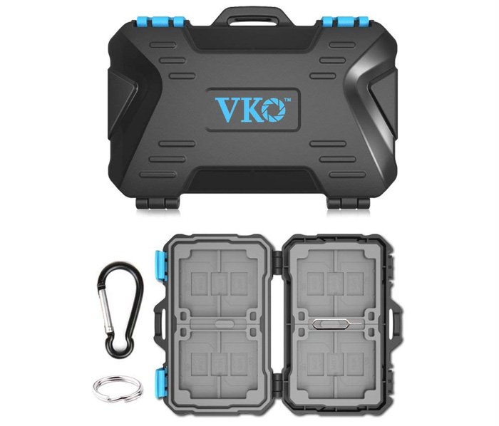 Un accesorio de cámara VKO Memory Card Case sobre fondo blanco