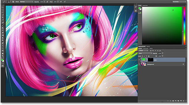 El panel de color mejorado y mejorado en Photoshop CC 2014.