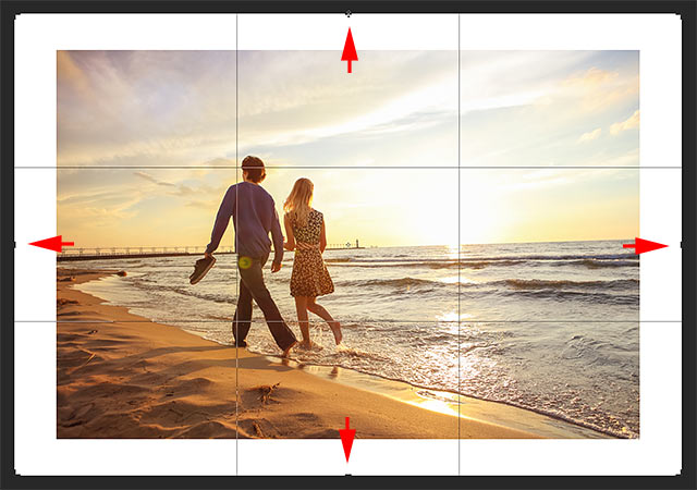 Cómo agregar más espacio en el lienzo con la herramienta Recortar en Photoshop
