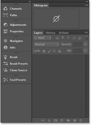 Un diseño de panel personalizado en Photoshop CS6.