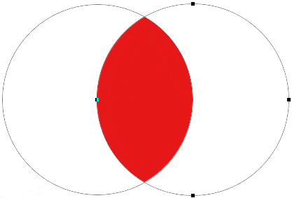Las dos formas vectoriales con Intersect Shape Areas seleccionada.