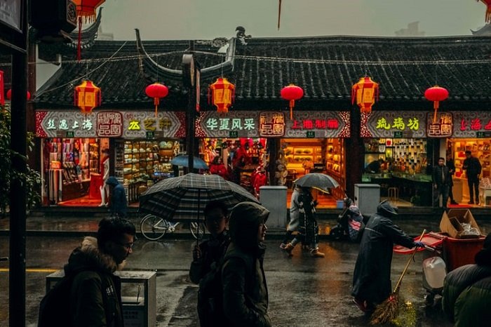 Imagen de una tienda de vendedores en Chinatown