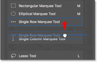 Arrastrar la herramienta Marquesina de una sola fila a la caja de herramientas Marquesina de una sola columna.