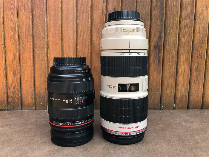 Dos lentes para tomas de fotografías de archivo