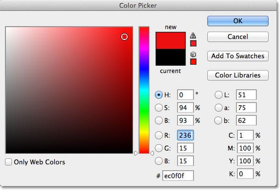 Elegir un color del Selector de color en Photoshop.