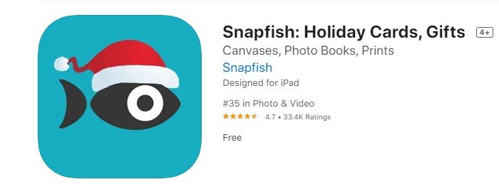 una captura de pantalla de la aplicación de impresión de imágenes gratuita Snapfish 