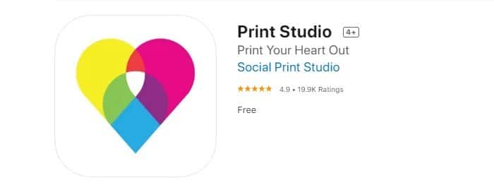 una captura de pantalla de la aplicación de impresión de imágenes gratuita Print Studio 